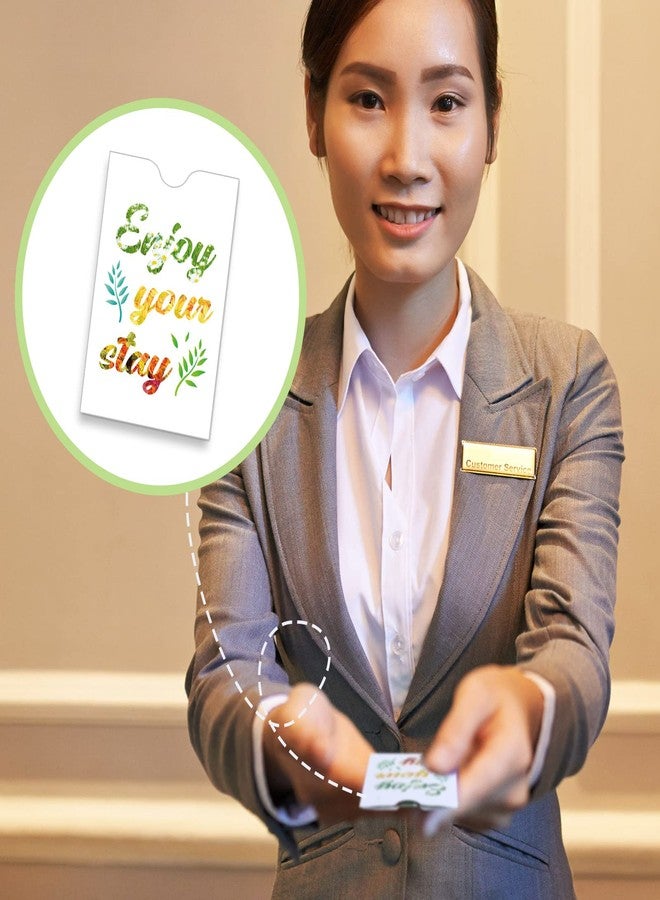 Jutom 1000 Pcs Key Card Envelopes Hotel Room Key Card Holder Sleeves Enjoy Your Stay Welcome Gift Envelope Sleeve Bulk for Hotel Business Office, 2.4 x 3.5 Inch(Cute Style) - Image 5